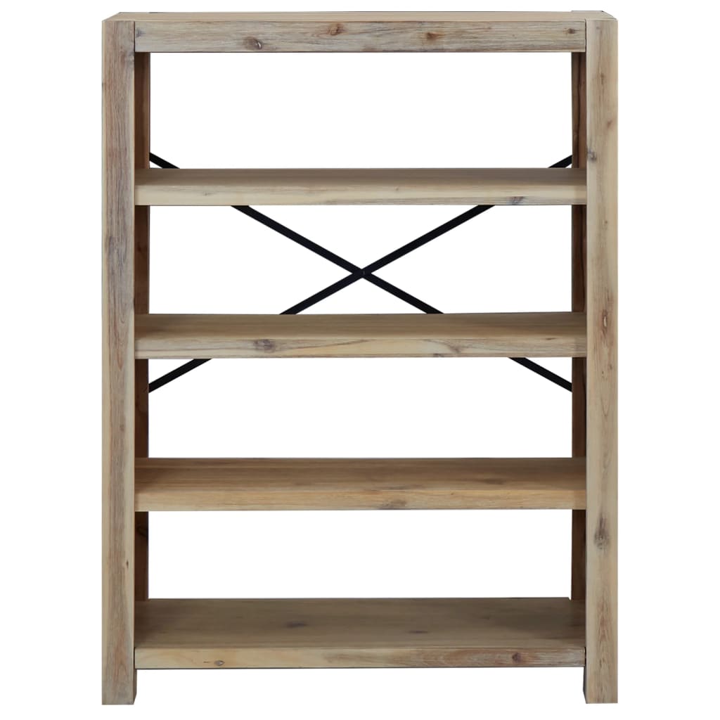 Bibliothèque 4 niveaux 80x30x110 cm Bois solide d'acacia - XIOS