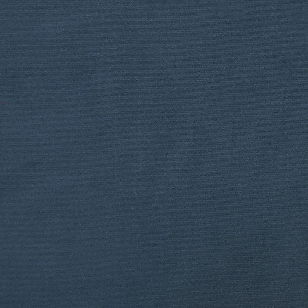 Fauteuil à oreilles avec tabouret bleu velours
