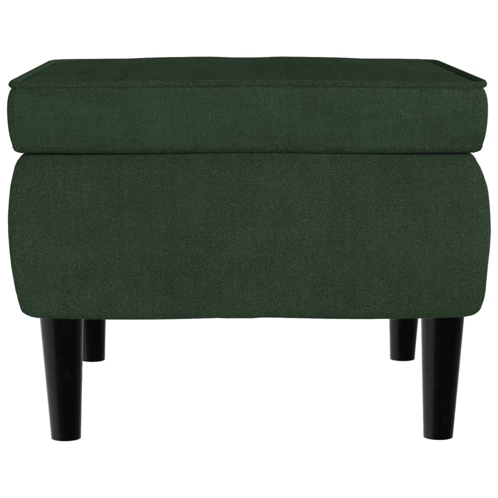 Fauteuil à oreilles avec tabouret vert foncé velours - XIOS