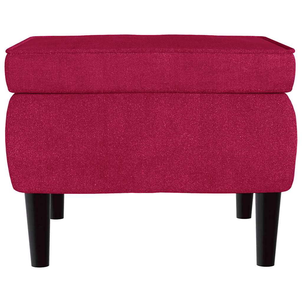 Fauteuil à oreilles avec tabouret bordeaux velours - XIOS