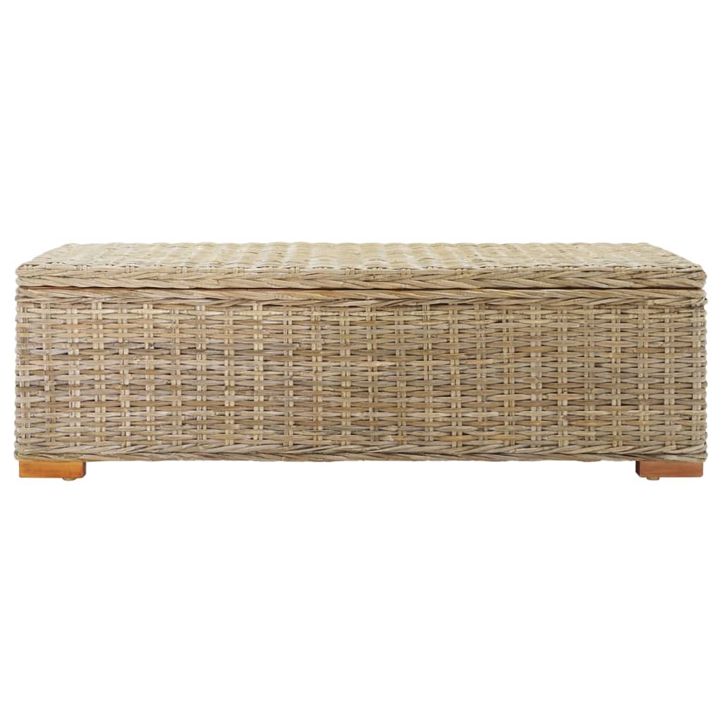 Boîte de rangement 110 cm Rotin kubu naturel et acajou solide - XIOS