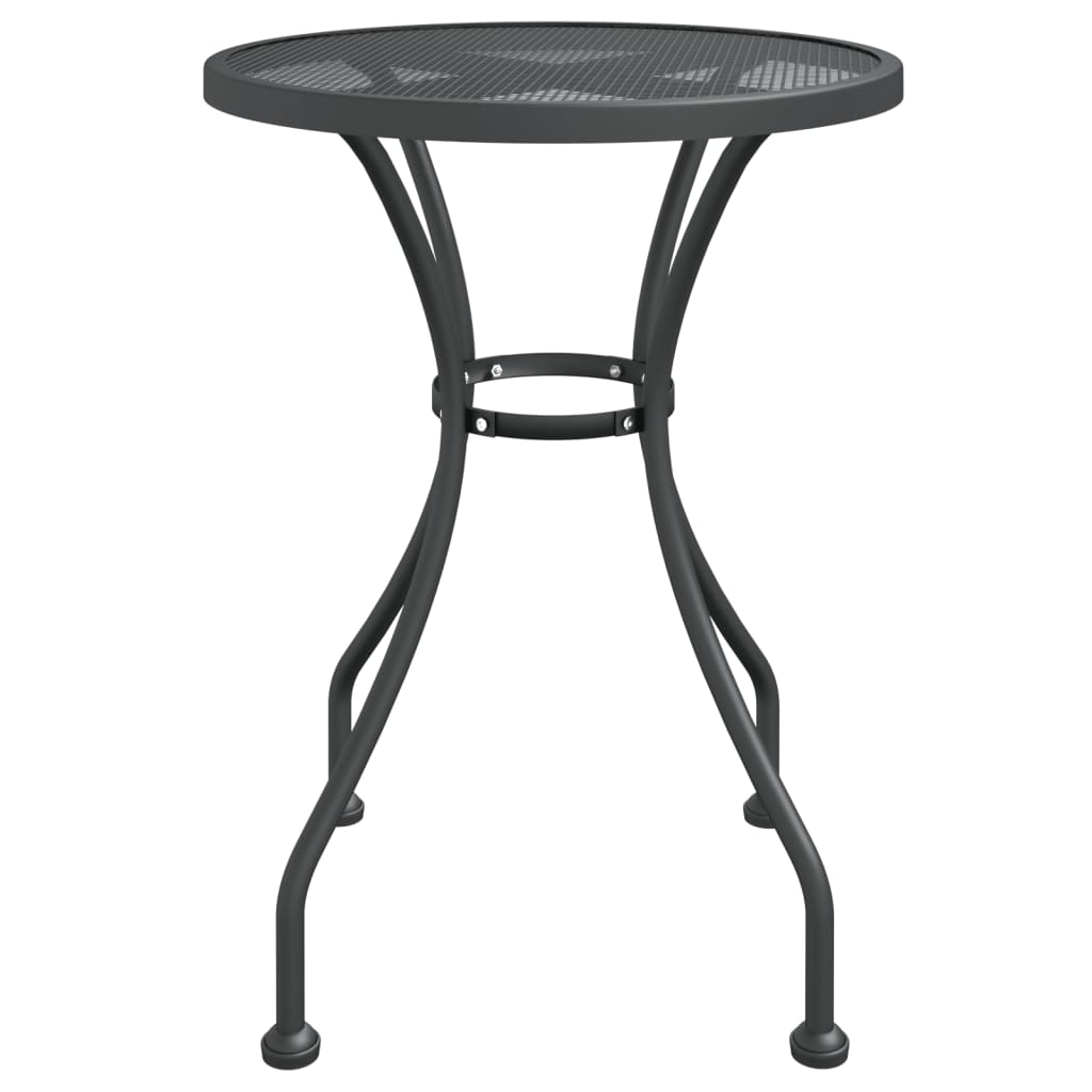 Ensemble à manger de jardin 3 pcs Maille Métal Anthracite