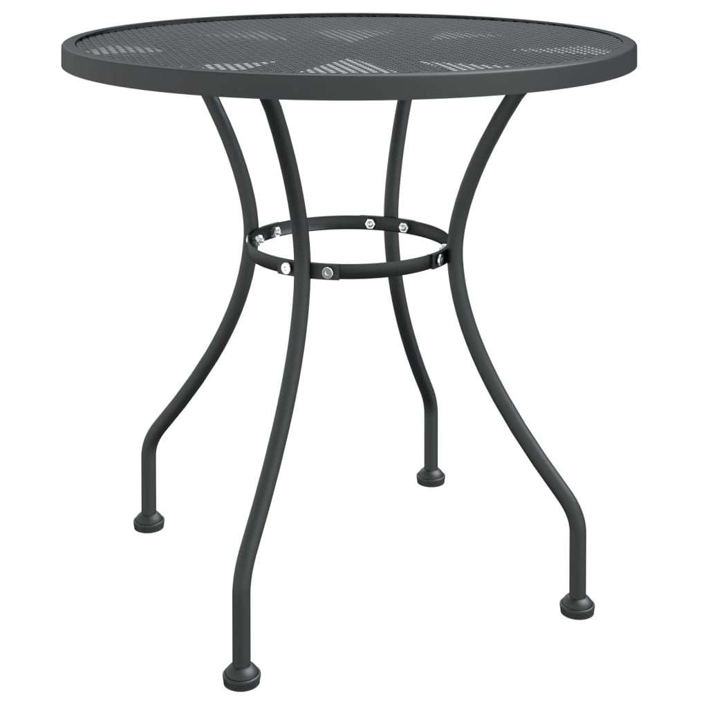 Ensemble à manger de jardin 3 pcs Maille Métal Anthracite