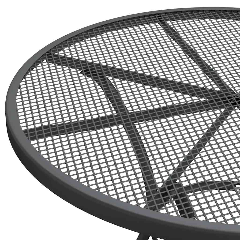 Ensemble à manger de jardin 3 pcs Maille Métal Anthracite