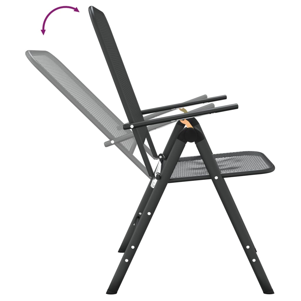 Ensemble à manger de jardin 3 pcs Maille Métal Anthracite