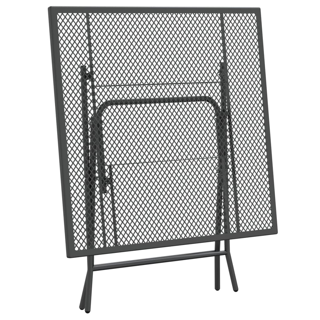 Ensemble à manger de jardin 3 pcs Maille Métal Anthracite