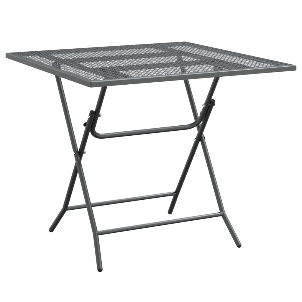 Ensemble à manger de jardin 3 pcs Maille Métal Anthracite