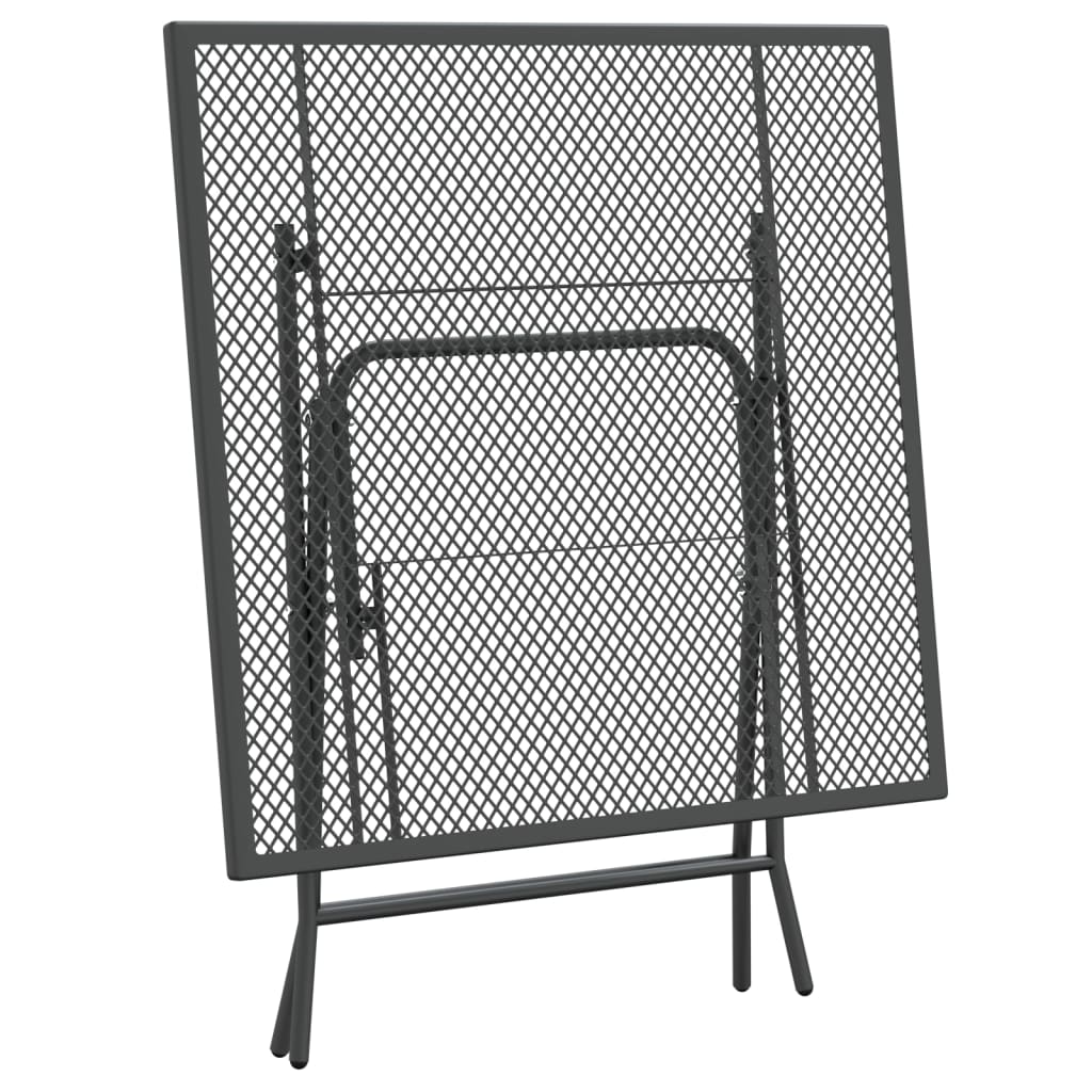 Ensemble à manger de jardin 3 pcs Maille Métal Anthracite