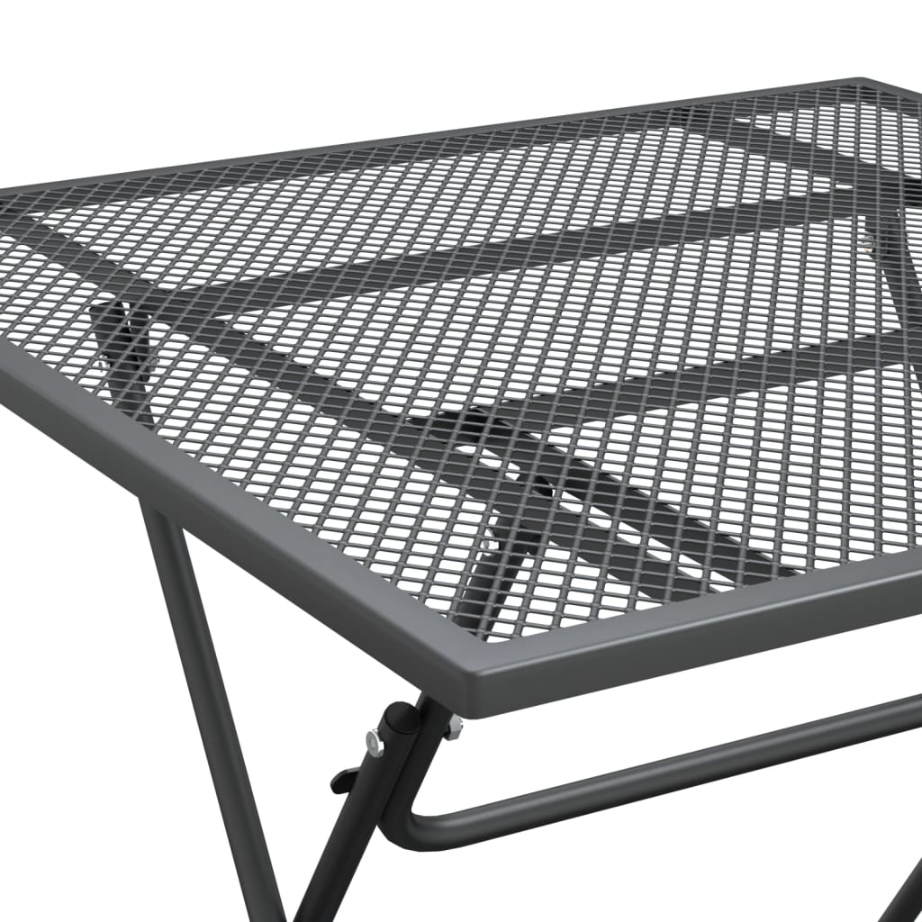 Ensemble à manger de jardin 3 pcs Maille Métal Anthracite