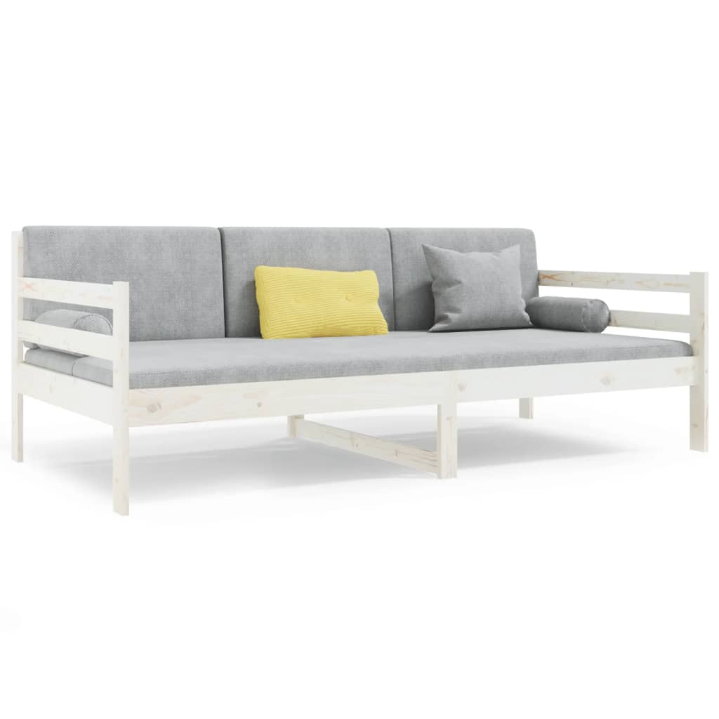 Lit de jour sans matelas blanc 90x190 cm bois de pin massif - XIOS
