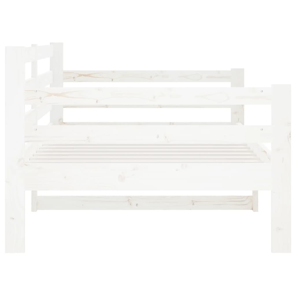 Lit de jour sans matelas blanc 90x190 cm bois de pin massif - XIOS