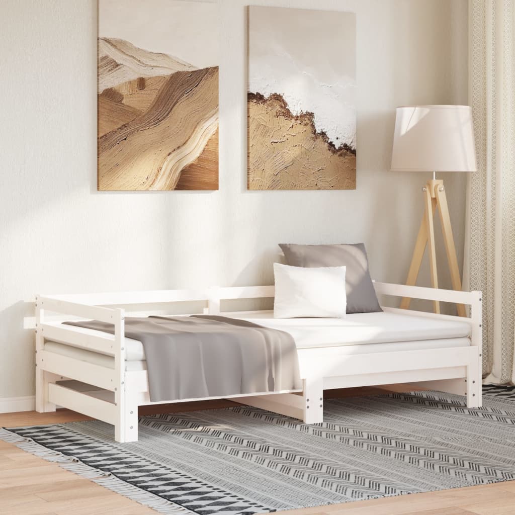 Lit coulissant sans matelas blanc 90x190 cm - XIOS