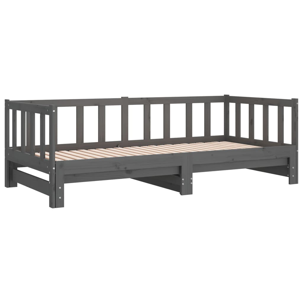 Lit coulissant sans matelas gris 2x(90x190) cm - XIOS