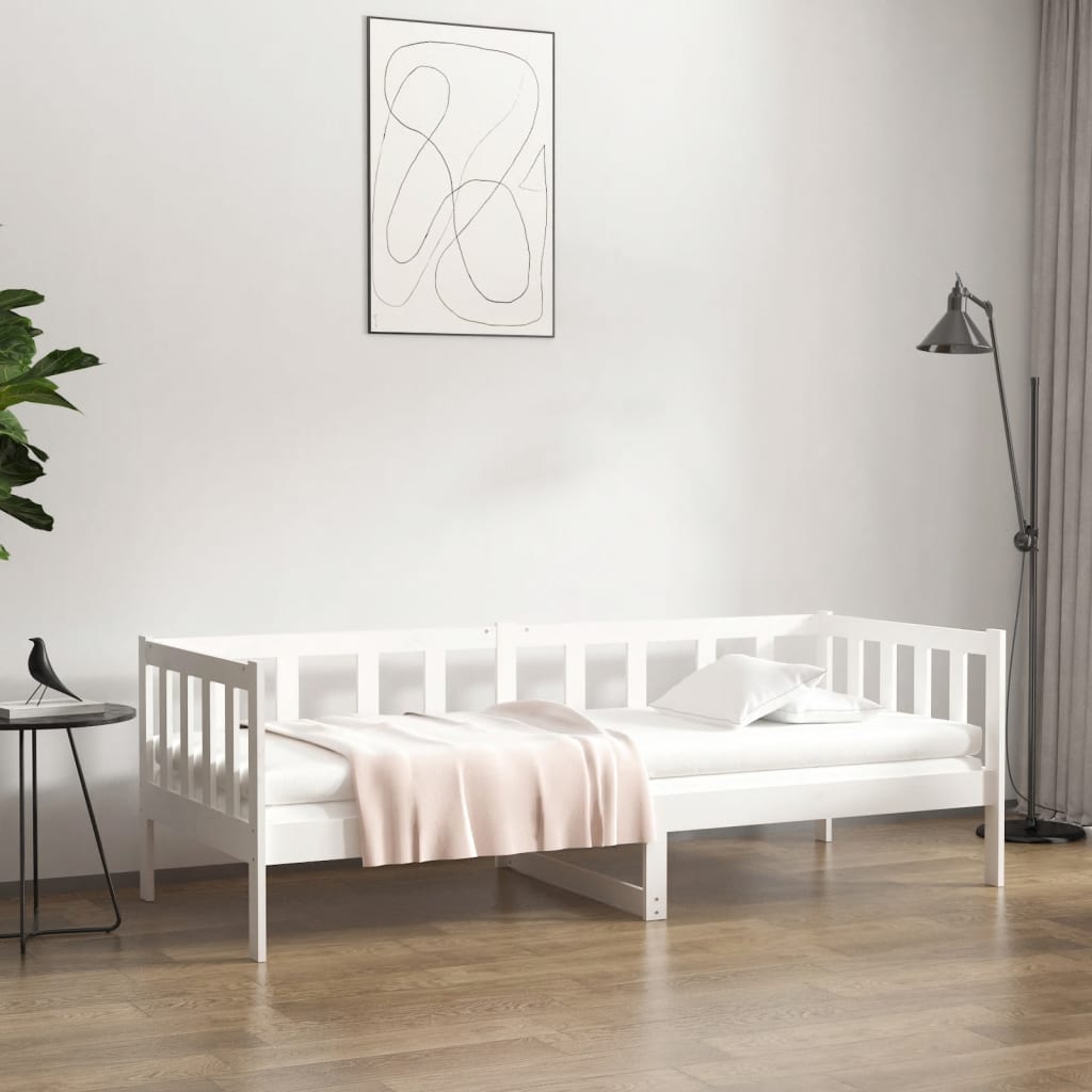 Lit de jour sans matelas blanc 80x200 cm bois de pin massif - XIOS