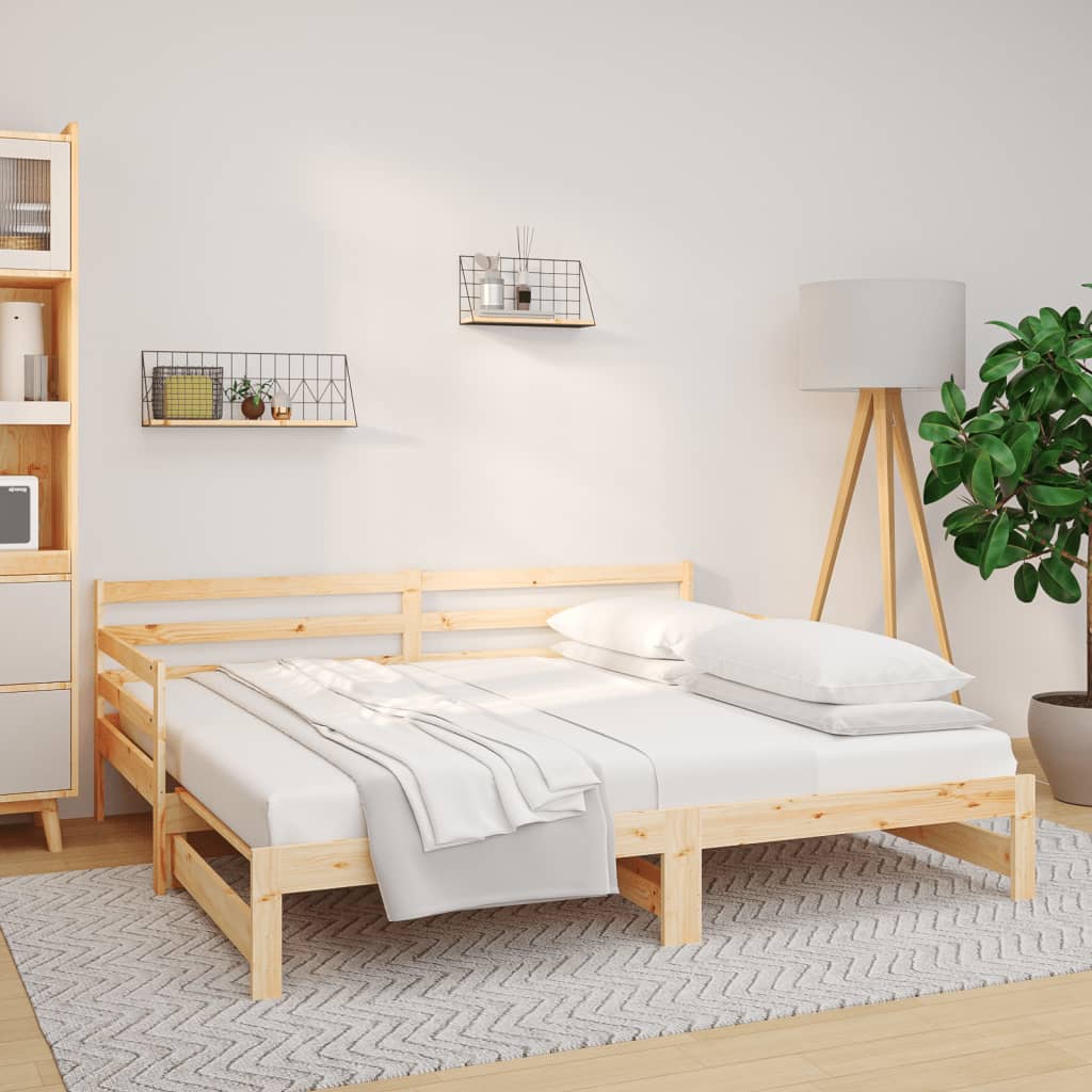 Lit coulissant 2x(80x200) cm Bois de pin massif - XIOS