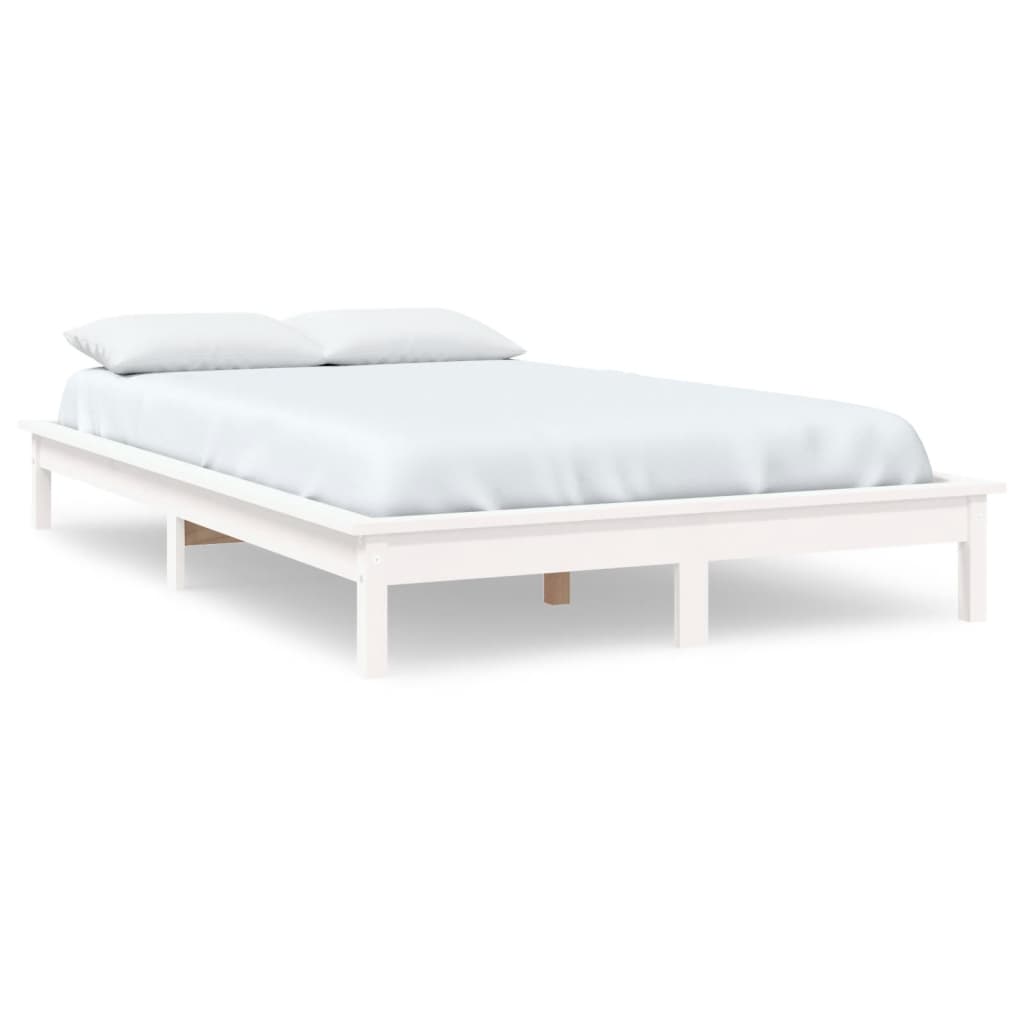 Cadre de lit sans matelas blanc 120x200 cm bois massif - XIOS