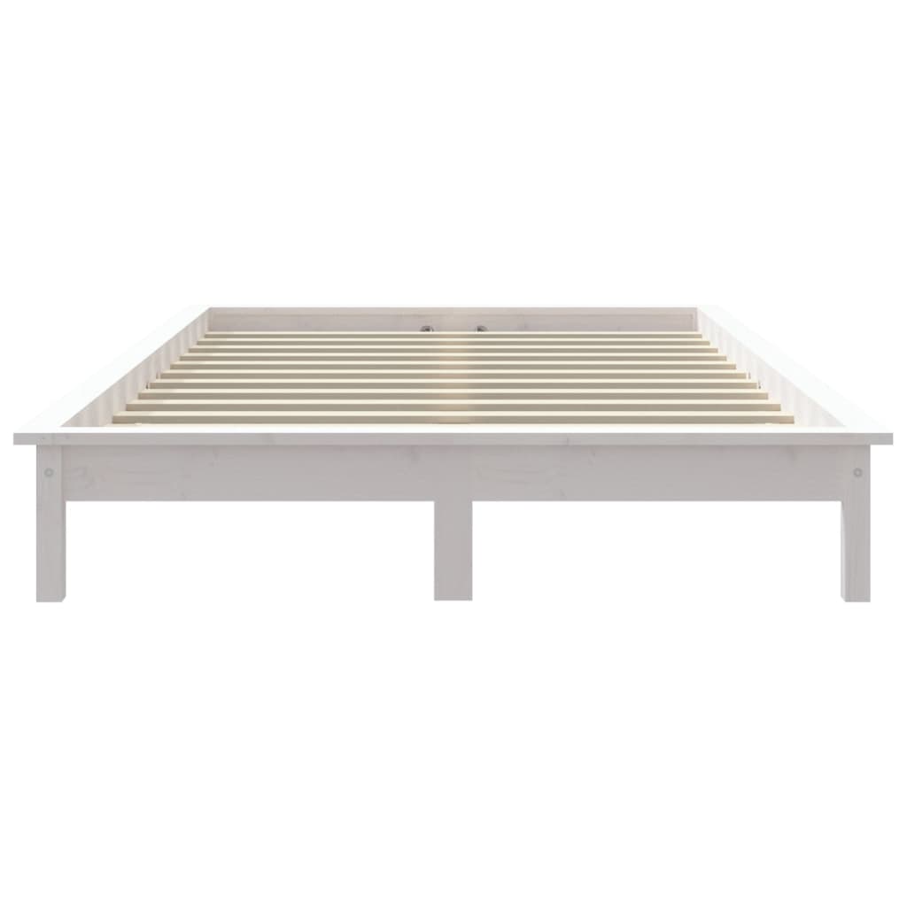 Cadre de lit sans matelas blanc 120x200 cm bois massif - XIOS