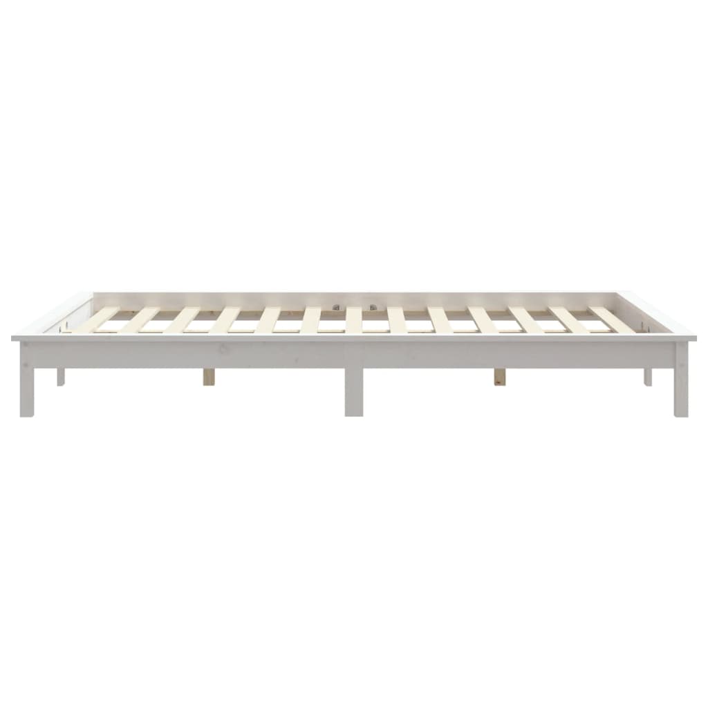 Cadre de lit sans matelas blanc 120x200 cm bois massif - XIOS