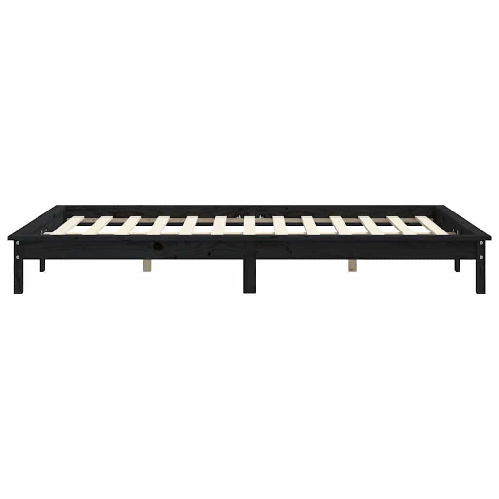 Cadre de lit sans matelas noir 120x200 cm bois massif - XIOS