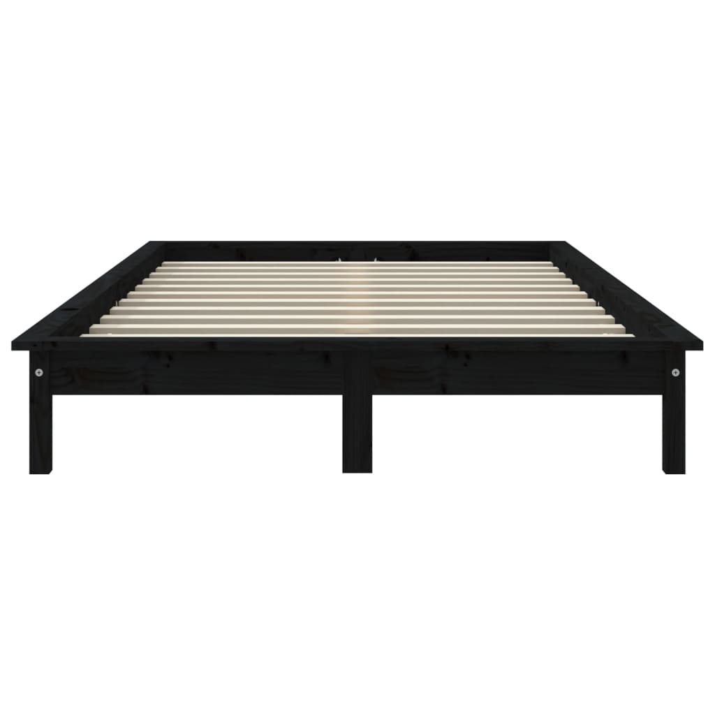 Cadre de lit sans matelas noir bois massif - XIOS