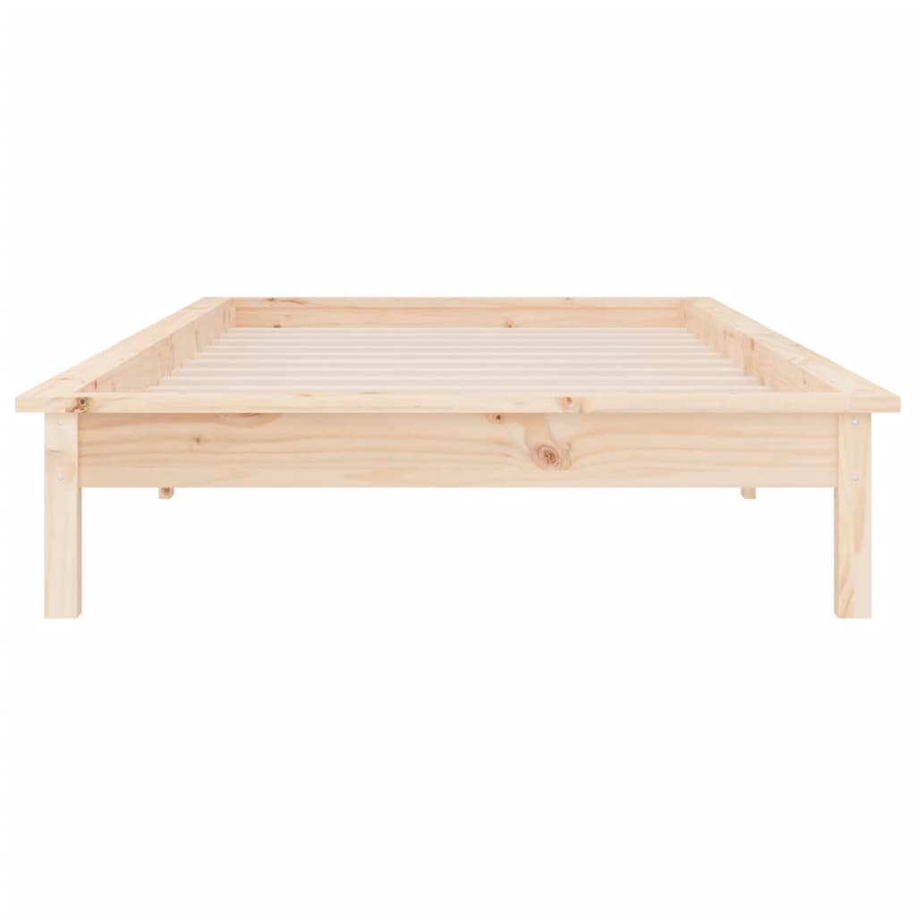 Cadre de lit à LED sans matelas 90x200 cm bois massif - XIOS