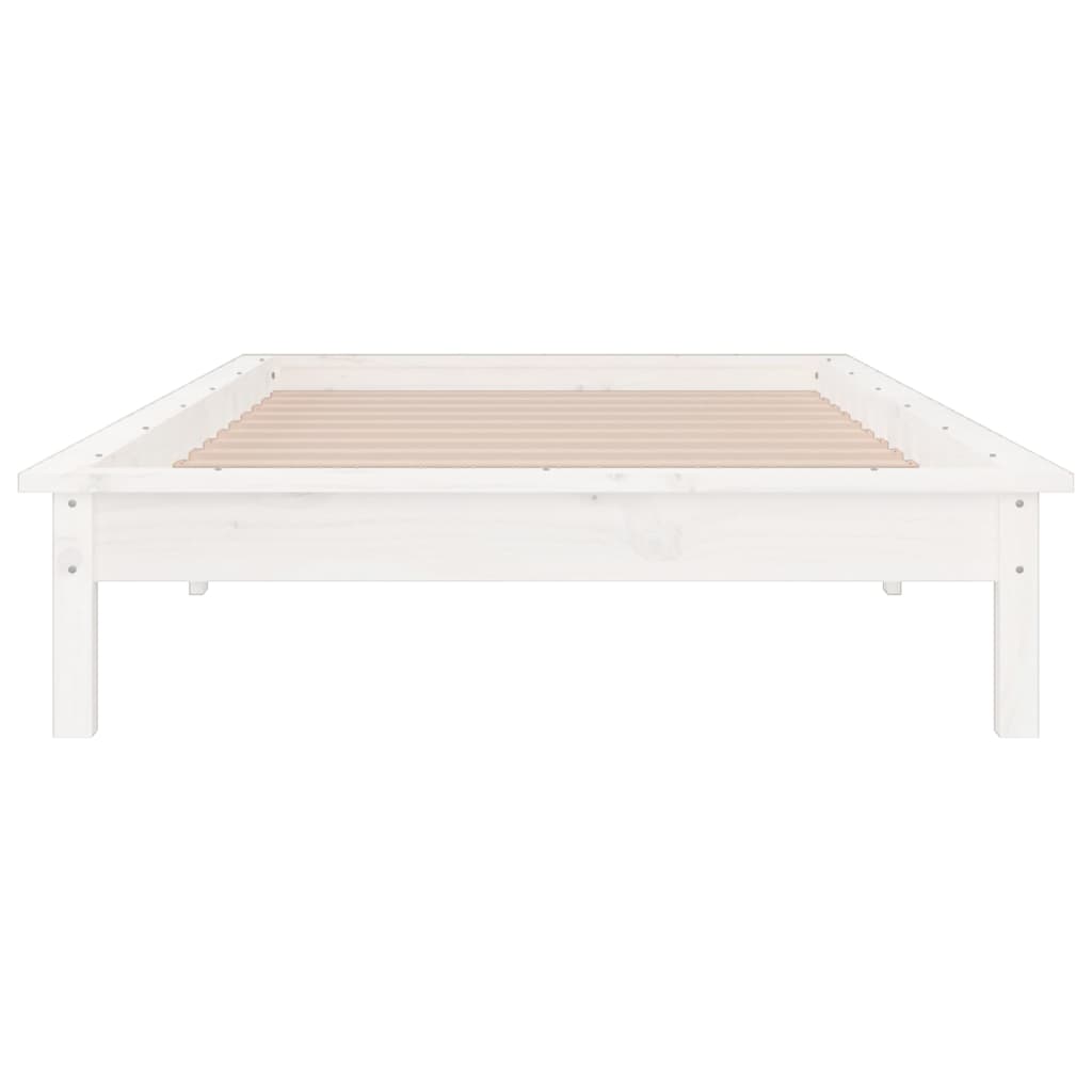 Cadre de lit à LED sans matelas blanc 90x200 cm bois massif - XIOS