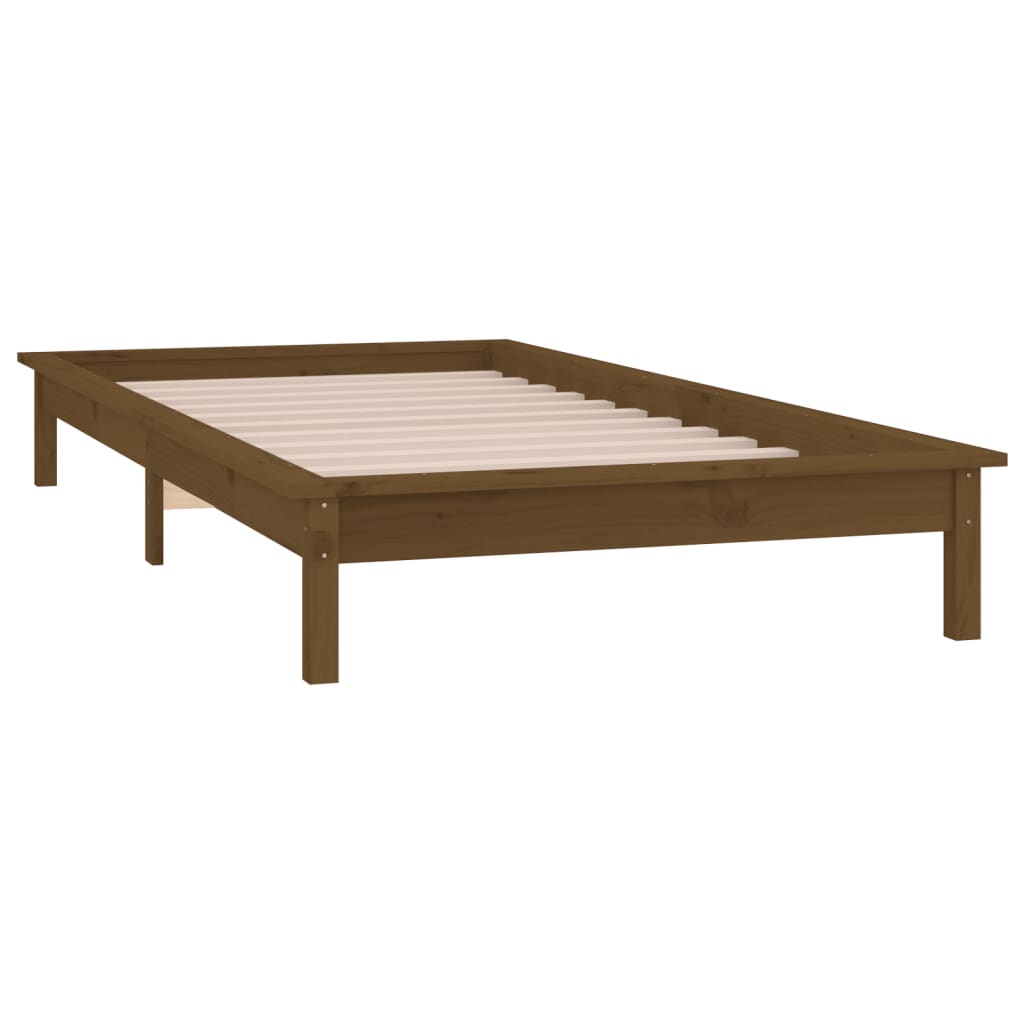 Cadre de lit à LED sans matelas 90x200 cm bois massif - XIOS