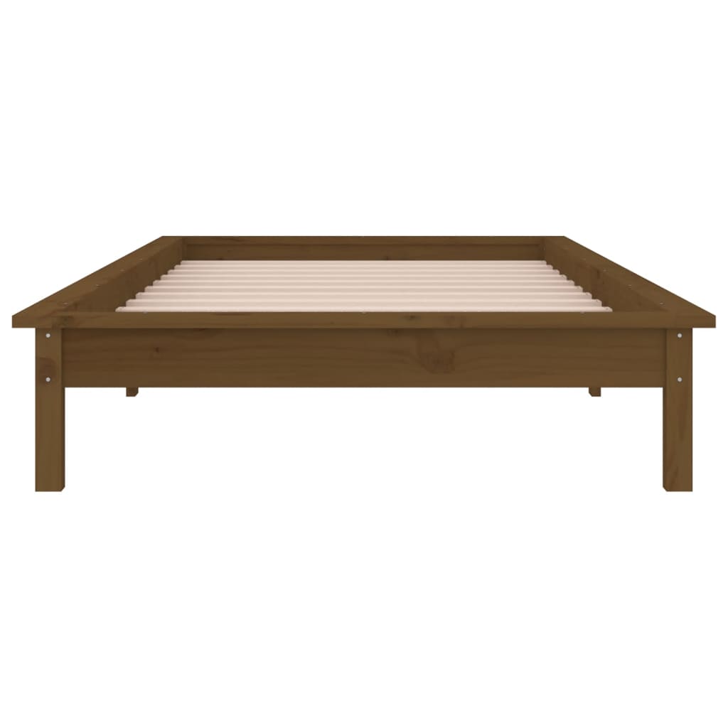 Cadre de lit à LED sans matelas 90x200 cm bois massif - XIOS