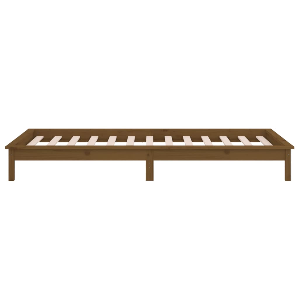 Cadre de lit à LED sans matelas 90x200 cm bois massif - XIOS