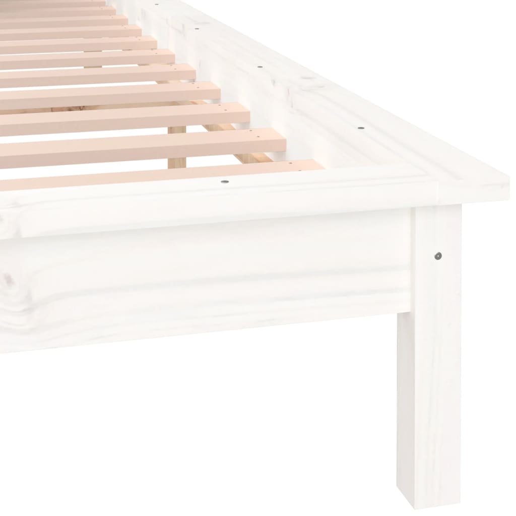 Cadre de lit à LED sans matelas blanc 120x200 cm bois massif - XIOS