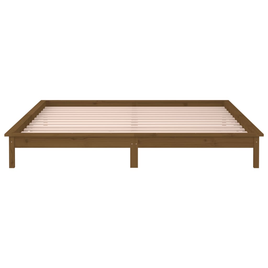 Cadre de lit à LED sans matelas 160x200 cm bois massif - XIOS
