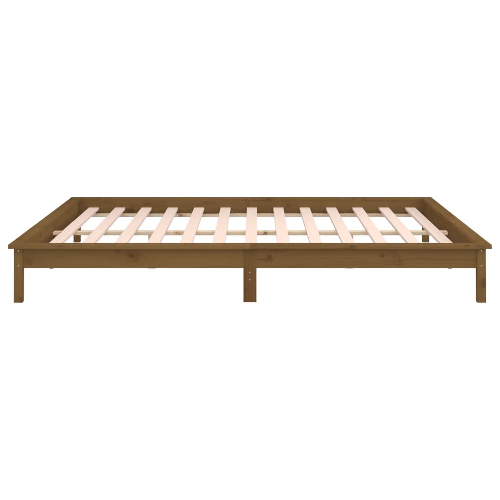 Cadre de lit à LED sans matelas 200x200 cm bois massif - XIOS
