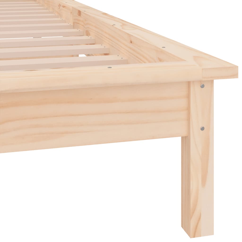 Cadre de lit à LED sans matelas 90x190 cm bois massif - XIOS
