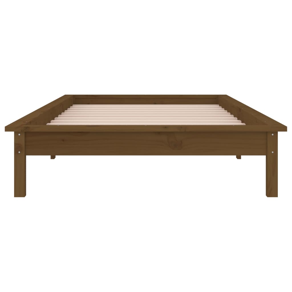 Cadre de lit à LED sans matelas 90x190 cm bois massif - XIOS