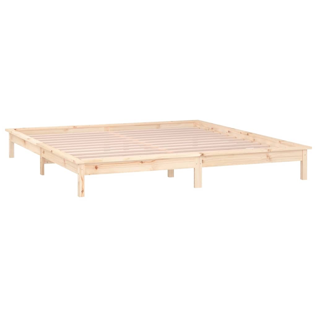 Cadre de lit à LED sans matelas 120x190 cm bois massif - XIOS