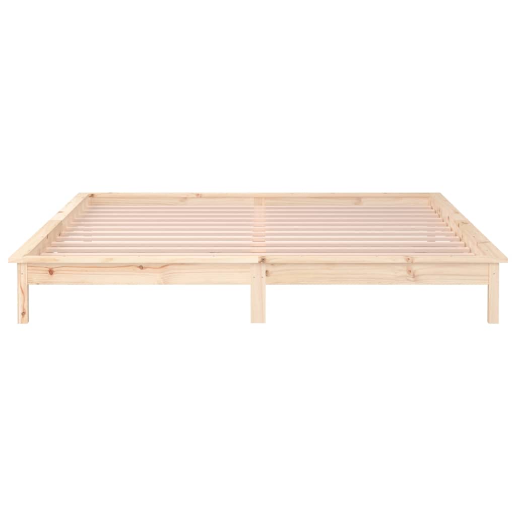 Cadre de lit à LED sans matelas 120x190 cm bois massif - XIOS