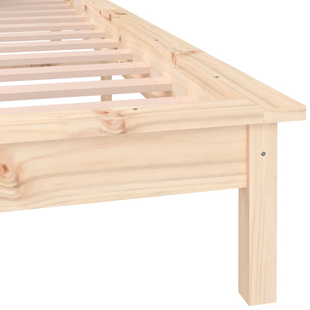 Cadre de lit à LED sans matelas 120x190 cm bois massif - XIOS