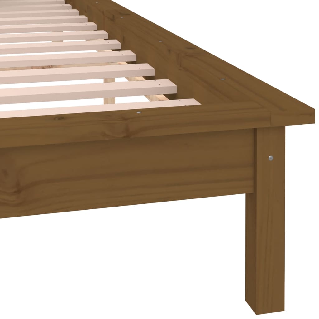 Cadre de lit à LED sans matelas 140x190 cm bois massif - XIOS
