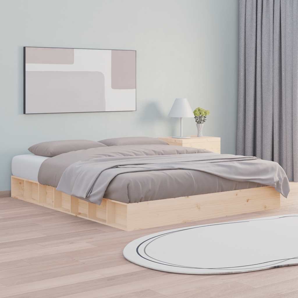 Cadre de lit sans matelas 160x200 cm bois massif - XIOS