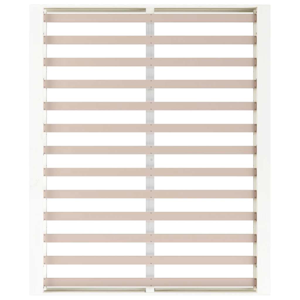 Cadre de lit sans matelas blanc 160x200 cm bois massif - XIOS