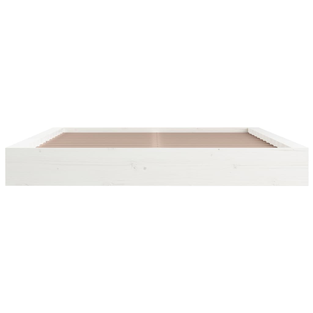 Cadre de lit sans matelas blanc 150x200 cm bois massif - XIOS
