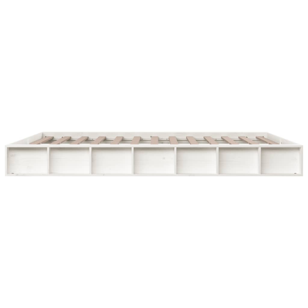 Cadre de lit sans matelas blanc 120x200 cm bois massif - XIOS