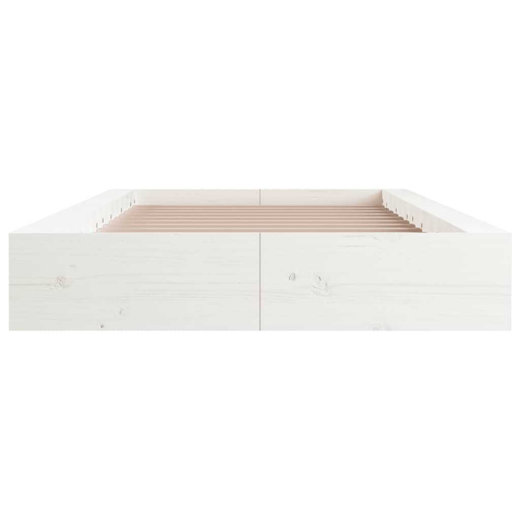 Cadre de lit sans matelas blanc 100x200 cm bois massif - XIOS
