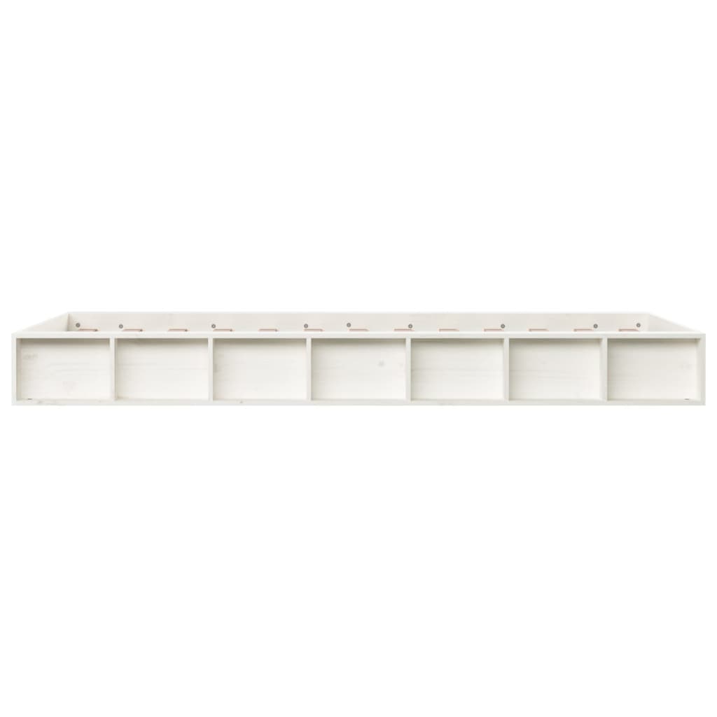 Cadre de lit sans matelas blanc 75x190 cm bois massif - XIOS