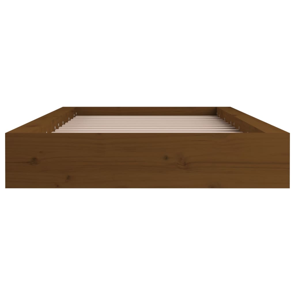 Cadre de lit sans matelas marron miel 75x190 cm bois massif - XIOS