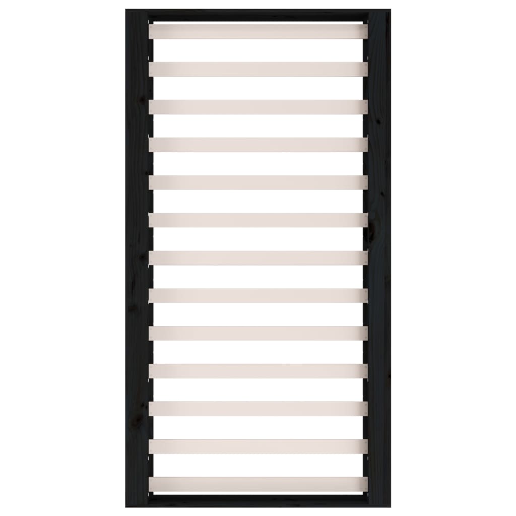 Cadre de lit sans matelas noir 75x190 cm bois massif - XIOS