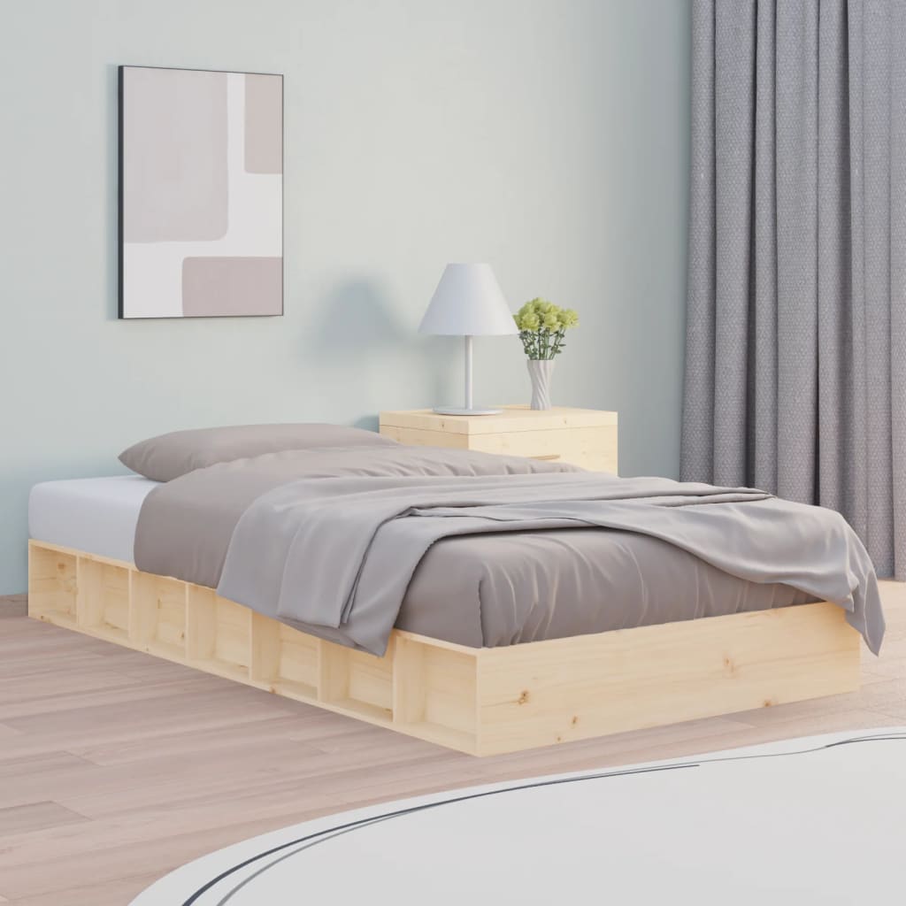 Cadre de lit sans matelas 90x190 cm bois massif - XIOS