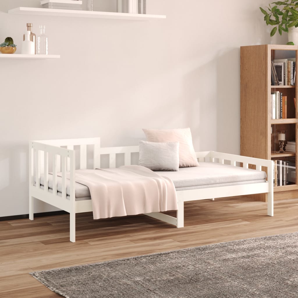 Lit de jour sans matelas blanc 90x200 cm bois de pin massif - XIOS