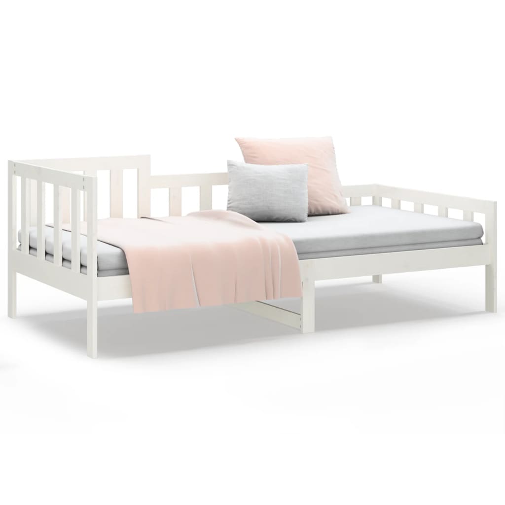 Lit de jour sans matelas blanc 90x200 cm bois de pin massif - XIOS