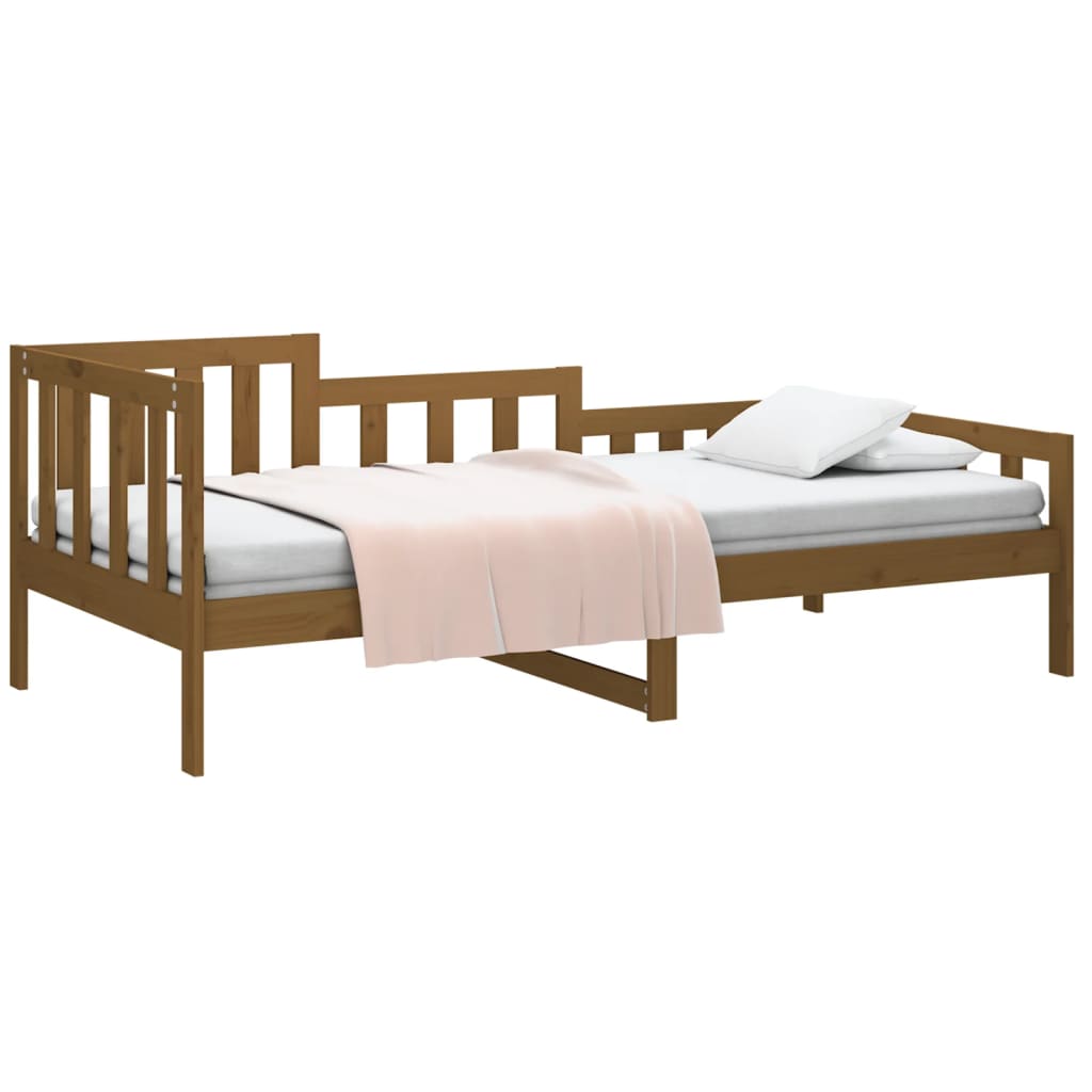 Lit de jour sans matelas marron miel 90x190 cm bois pin massif - XIOS
